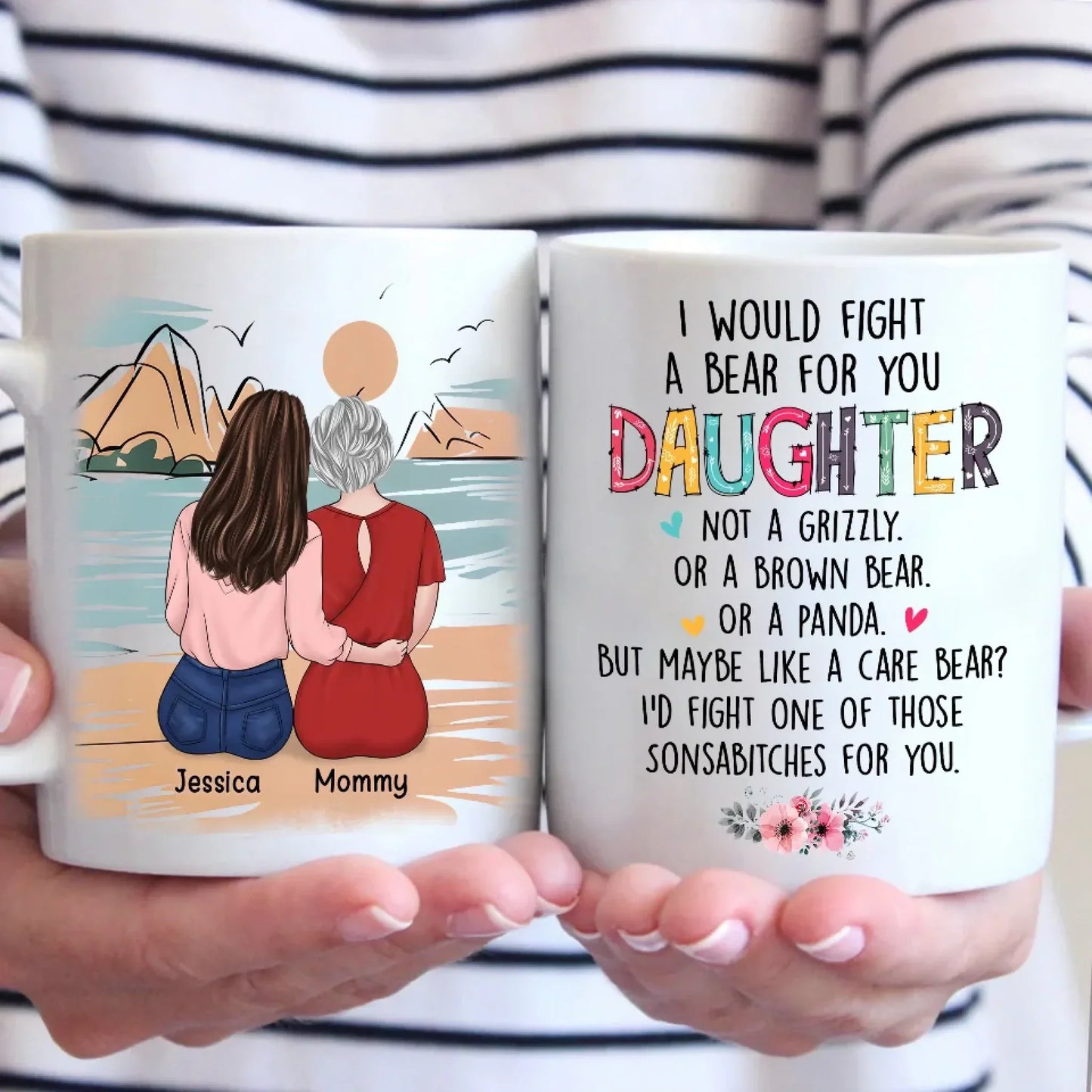 A Mother's Love, A Daughter's Laughter - Family Personalized Custom Mug - Gift For Mom, Daughter