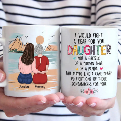 A Mother's Love, A Daughter's Laughter - Family Personalized Custom Mug - Gift For Mom, Daughter