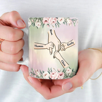 The Love In A Grandmother's Heart - Family Personalized Custom Mug - Gift For Mom, Grandma