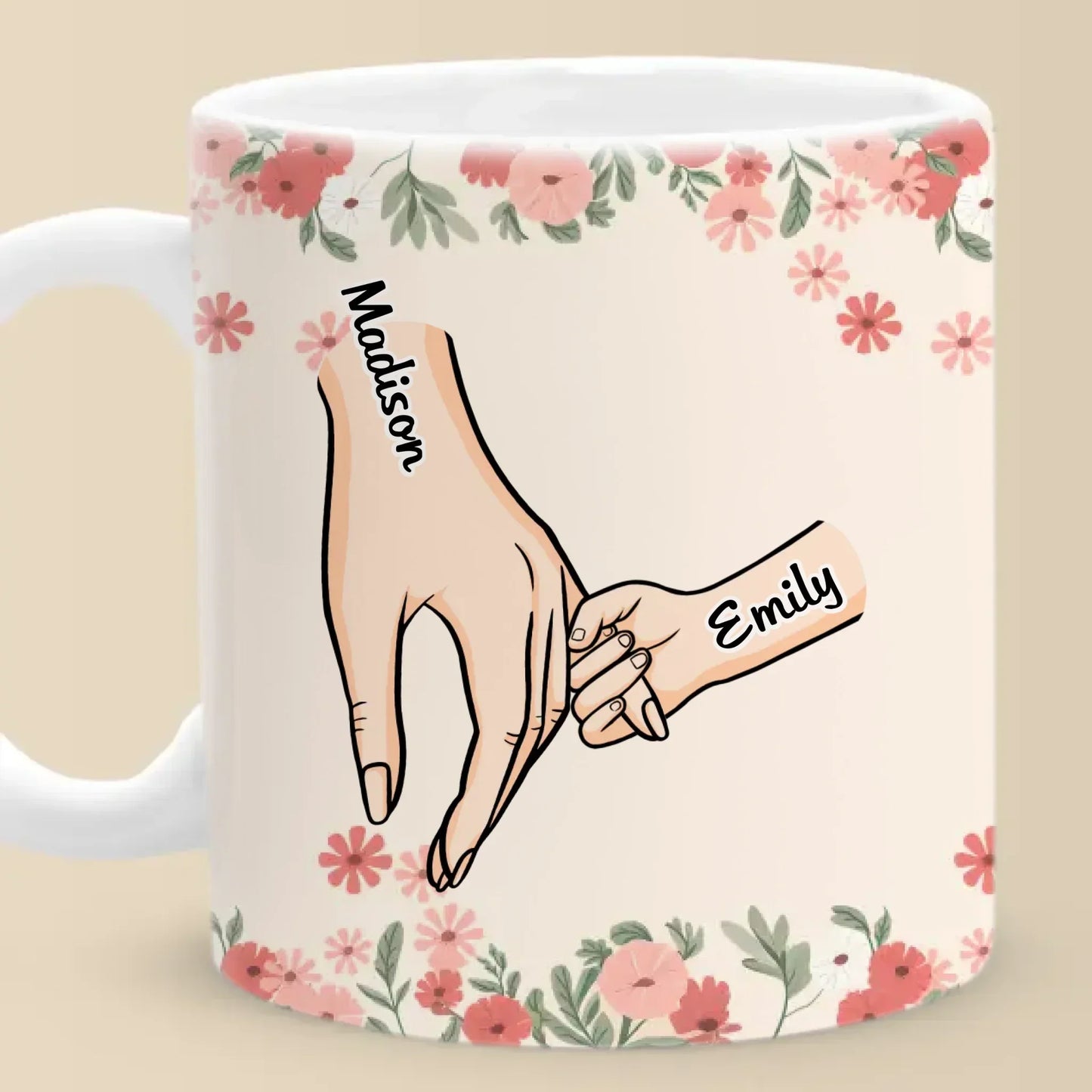 Love In Every Touch - Family Personalized Custom Mug - Gift For Mom, Grandma