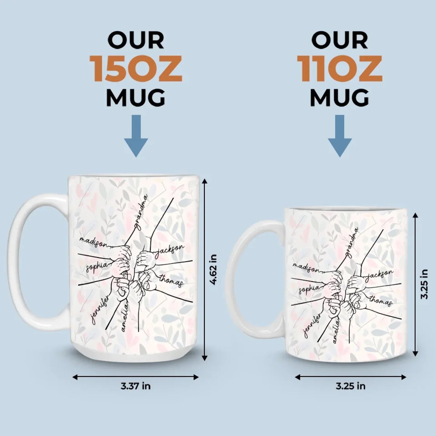 We Can Only Learn To Love By Loving - Family Personalized Custom Mug - Gift For Mom, Grandma