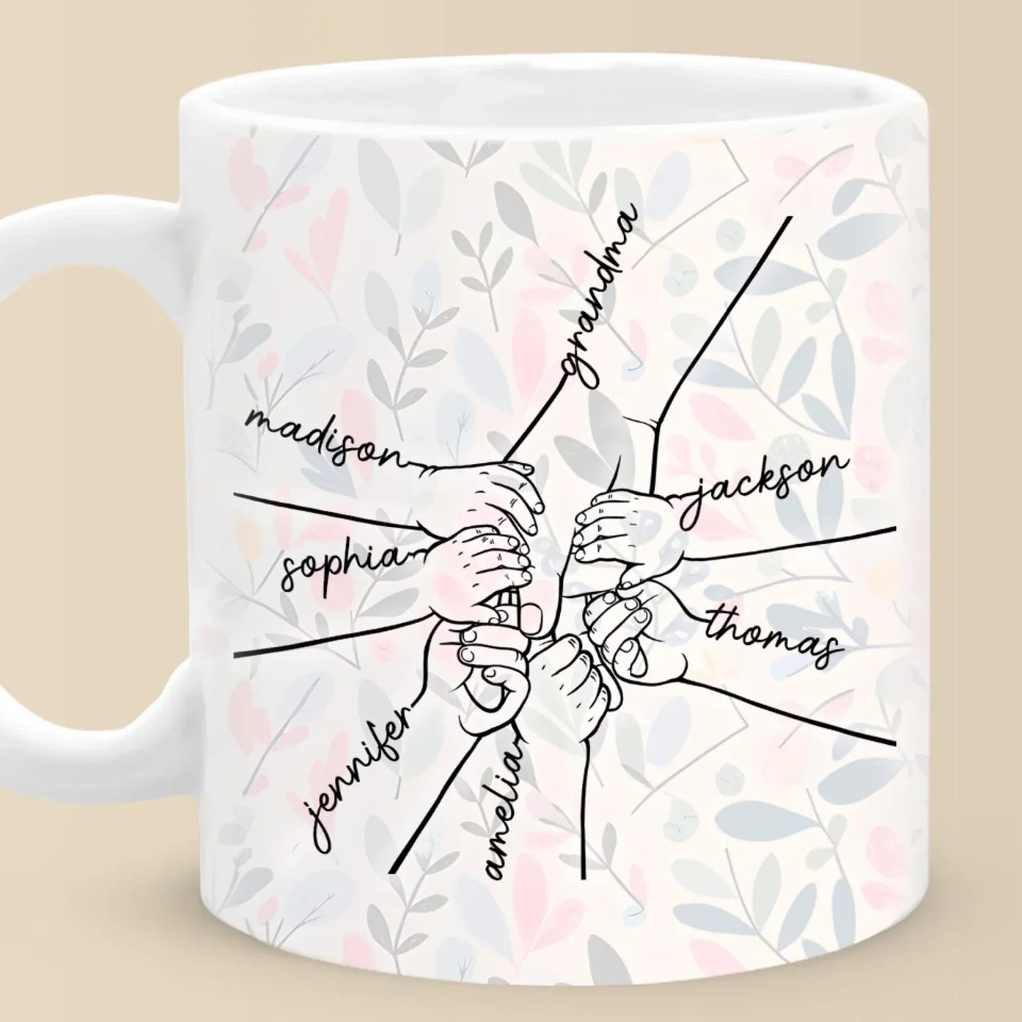 We Can Only Learn To Love By Loving - Family Personalized Custom Mug - Gift For Mom, Grandma