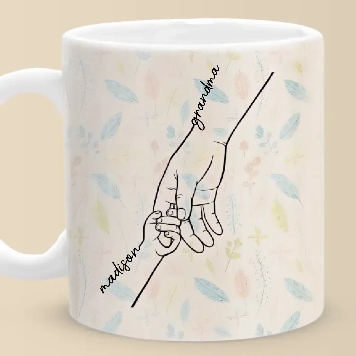 Love Is In The Grip Of Our Hands - Family Personalized Custom Mug - Gift For Mom, Grandma