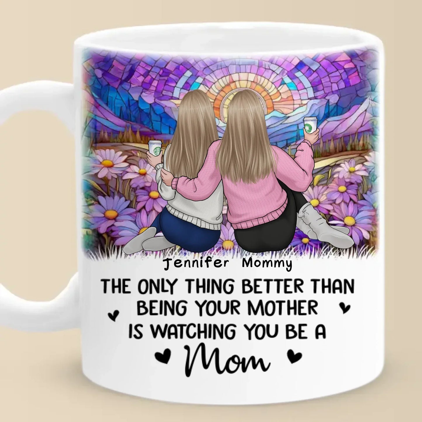 Forever My Baby, Always My Friend - Family Personalized Custom Mug - Mother's Day, Gift For Mom, Daughter