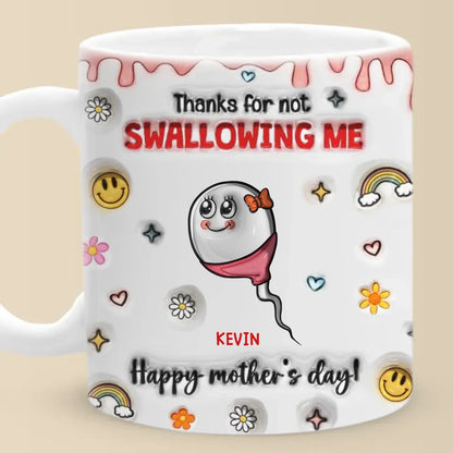 Mom By Heart, Not Just By Blood - Family Personalized Custom 3D Inflated Effect Printed Mug - Mother's Day Gift For Mom, Grandma