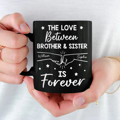 Siblings By Birth, Best Friends By Choice - Family Personalized Custom Black Mug - Gift For Family Members, Siblings, Brothers, Sisters