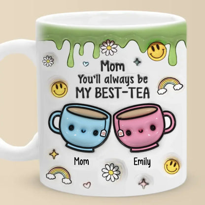Forever Connected, Always Loved - Family Personalized Custom 3D Inflated Effect Printed Mug - Gift For Mom, Daughter