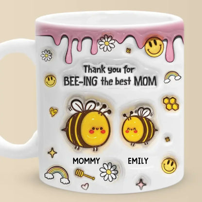 A Sweet Way To Celebrate The Love Between Mom And Daughter - Family Personalized Custom 3D Inflated Effect Printed Mug - Gift For Mom, Daughter