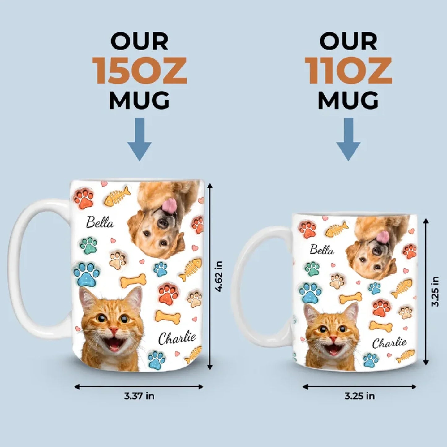 Custom Photo My Cat Runs The House, I Just Pay The Rent - Dog & Cat Personalized Custom 3D Inflated Effect Printed Mug - Gift For Pet Owners, Pet Lovers