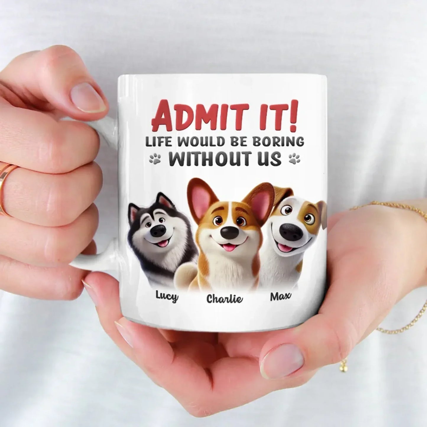 Life's Ruff Without Us - Dog & Cat Personalized Custom Mug - Gift For Pet Owners, Pet Lovers