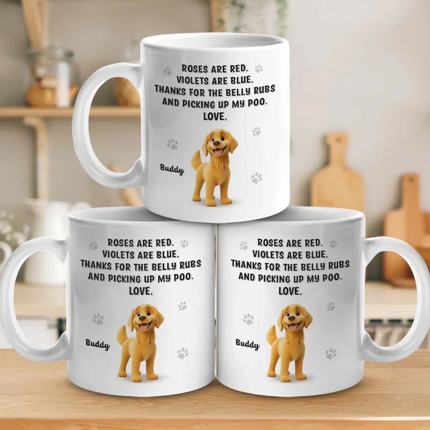 Belly Rubs Received, Love Levels Maxed Out - Dog Personalized Custom Mug - Gift For Pet Owners, Pet Lovers