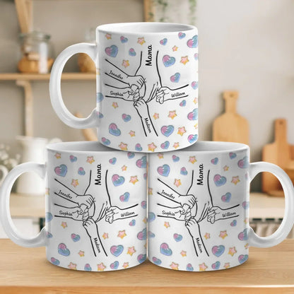 Holding Mama's Love Forever - Family Personalized Custom 3D Inflated Effect Printed Mug - Mother's Day Gift For Mom, Grandma