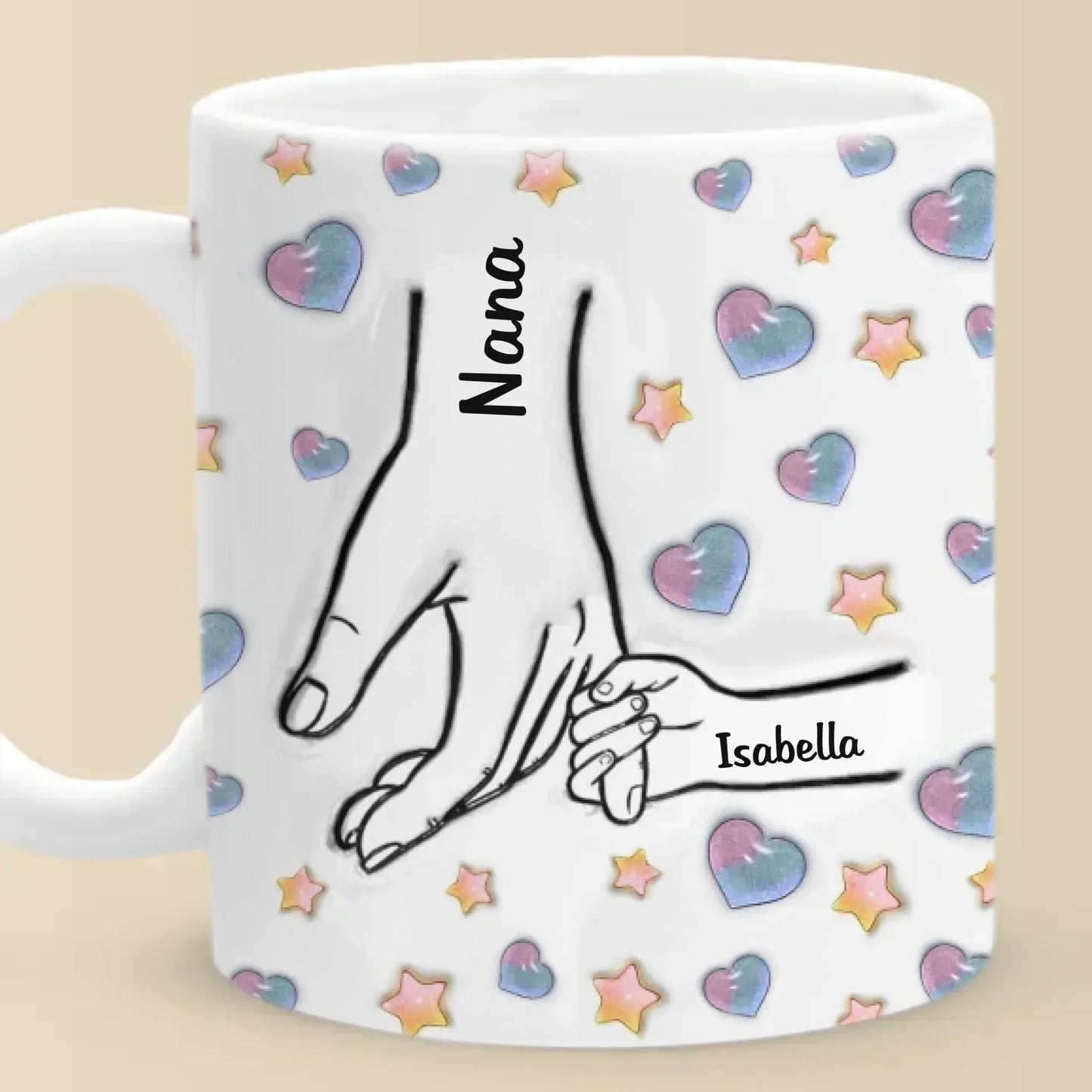 Holding Mama's Love Forever - Family Personalized Custom 3D Inflated Effect Printed Mug - Mother's Day Gift For Mom, Grandma