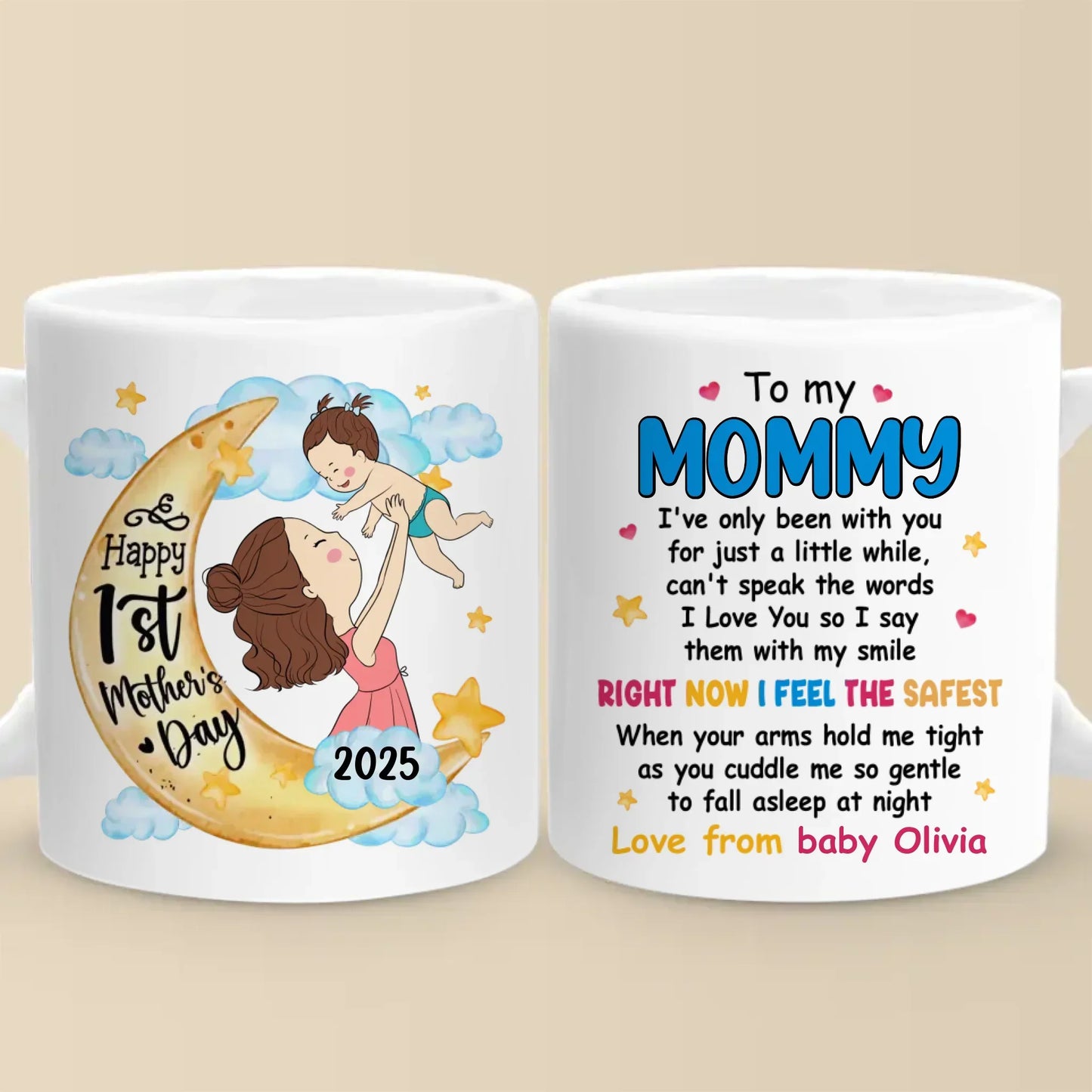 From My Tiny Hands To Your Big Heart - Family Personalized Custom Mug - Mother's Day, Baby Shower Gift, Gift For First Mom