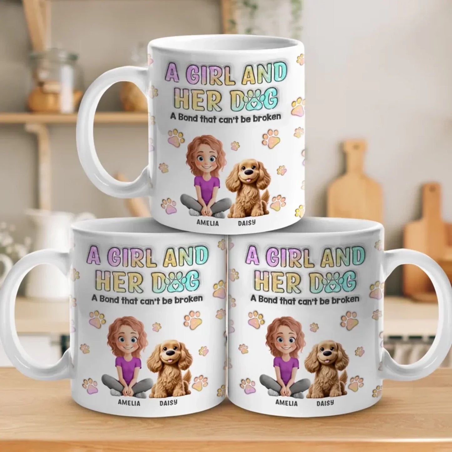 Furry Friends Make The Best Companions - Dog Personalized Custom 3D Inflated Effect Printed Mug - Gift For Pet Owners, Pet Lovers