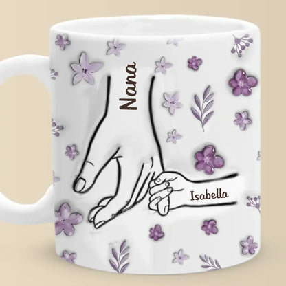 Grandma Holds Our Hearts Forever - Family Personalized Custom 3D Inflated Effect Printed Mug - Mother's Day, Gift For Mom, Grandma