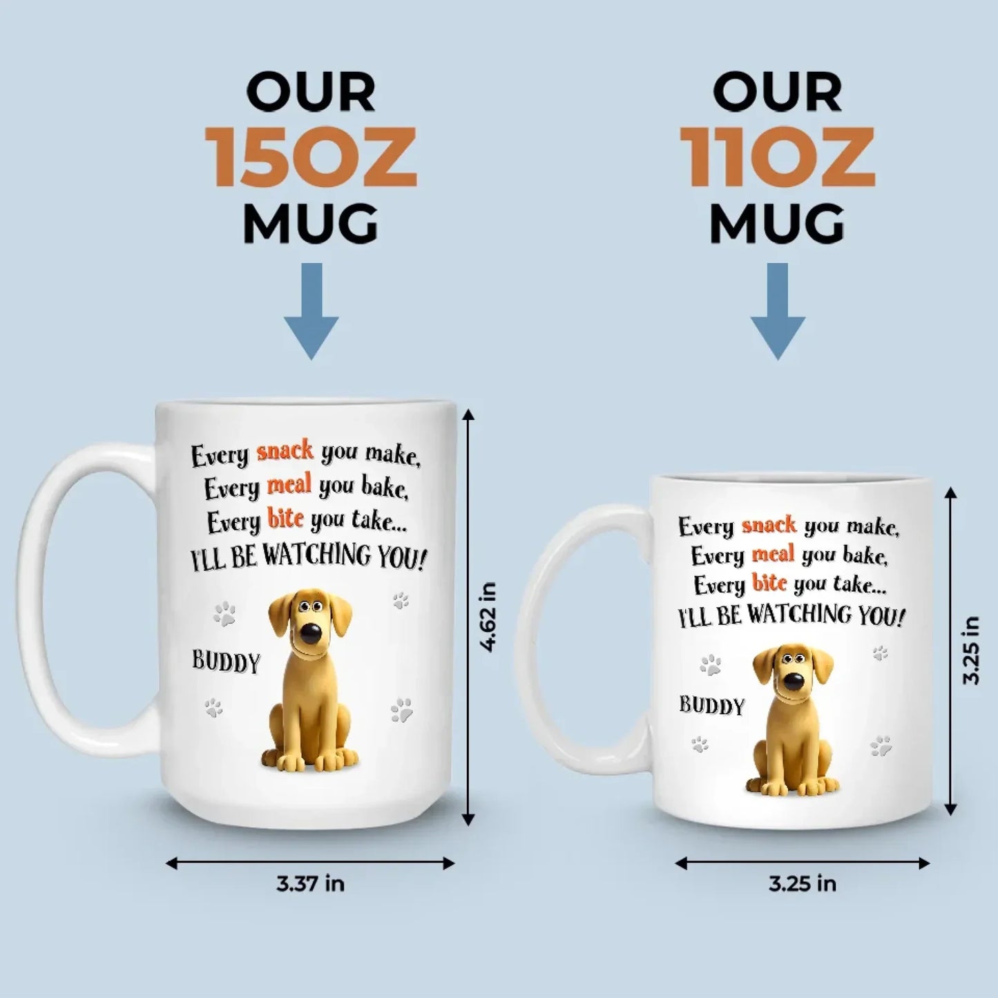 Can't Eat Alone With Us Around - Dog Personalized Custom Mug - Gift For Pet Owners, Pet Lovers