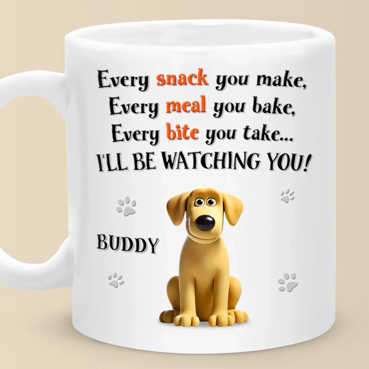 Can't Eat Alone With Us Around - Dog Personalized Custom Mug - Gift For Pet Owners, Pet Lovers
