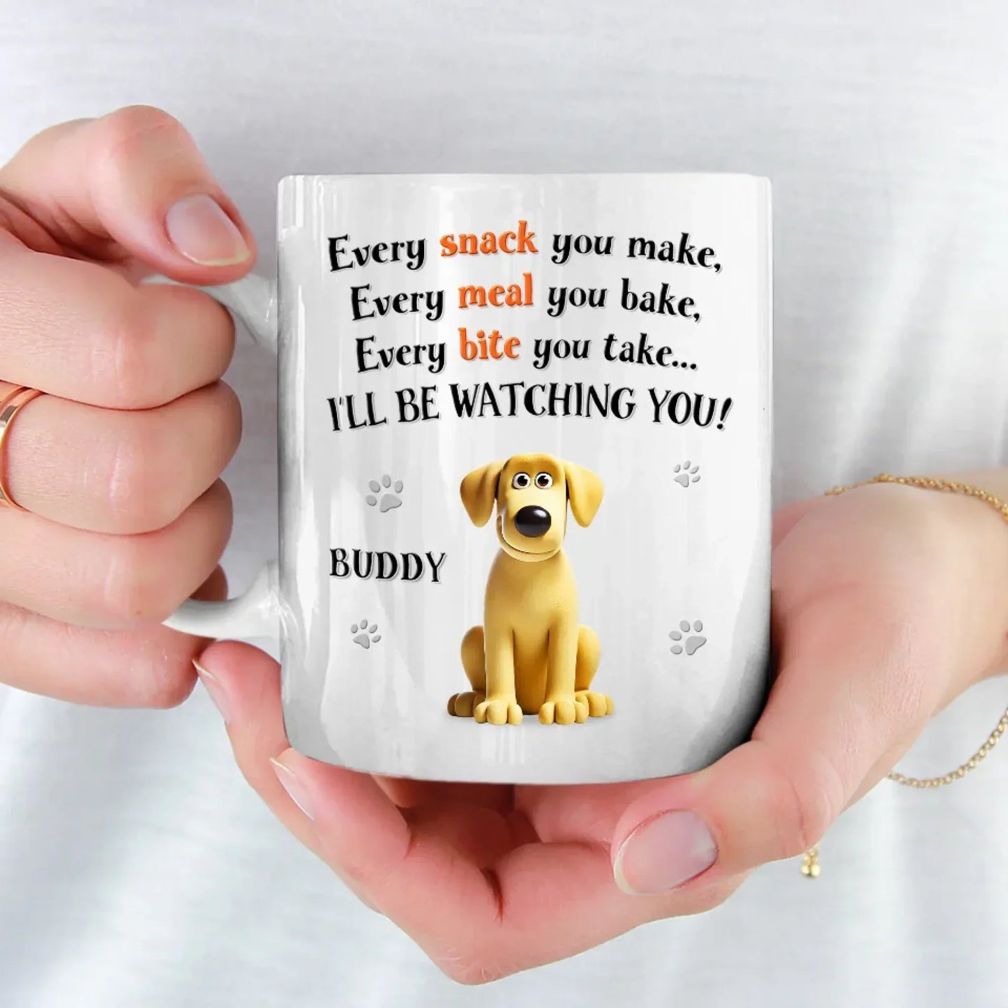 Can't Eat Alone With Us Around - Dog Personalized Custom Mug - Gift For Pet Owners, Pet Lovers