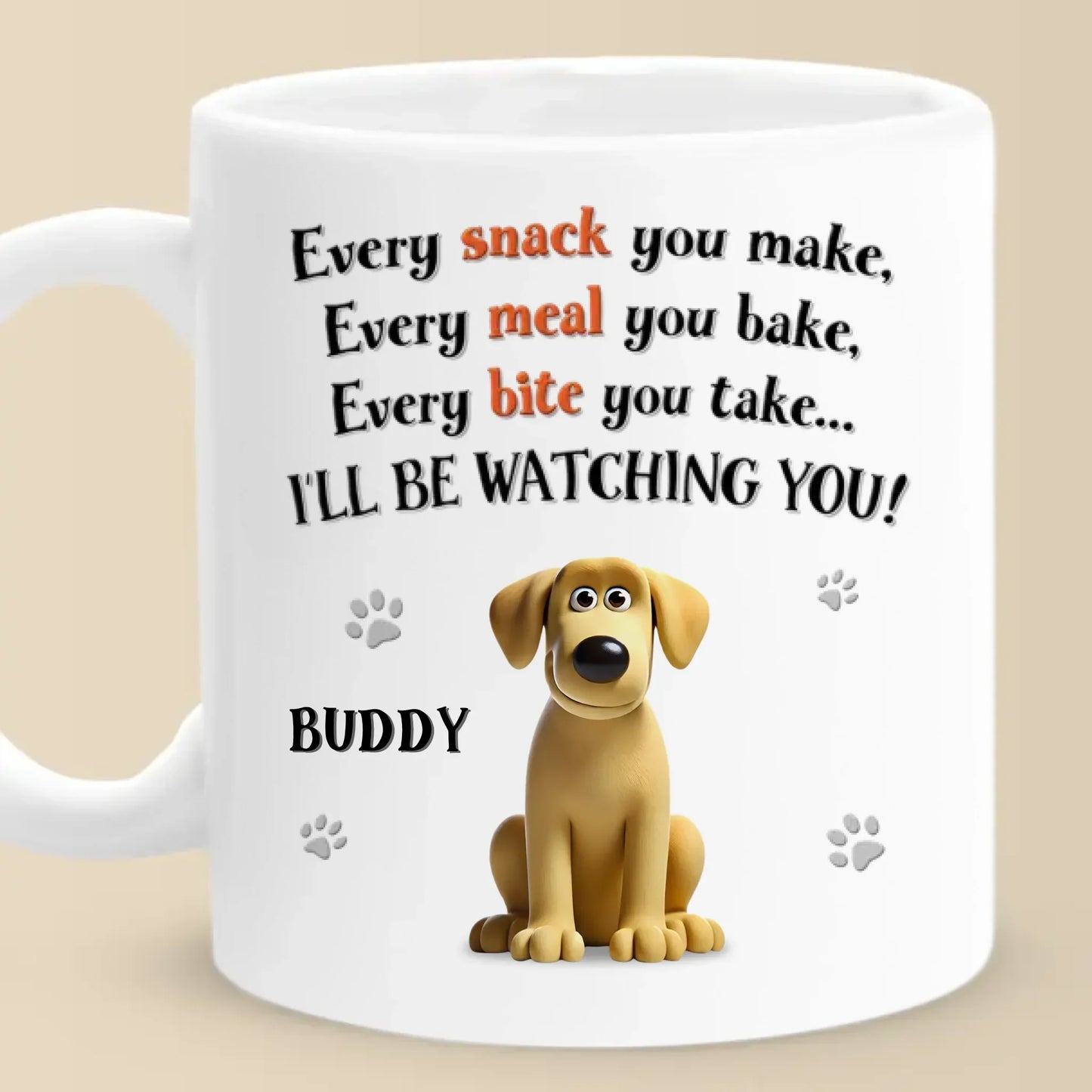 Can't Eat Alone With Us Around - Dog Personalized Custom Mug - Gift For Pet Owners, Pet Lovers
