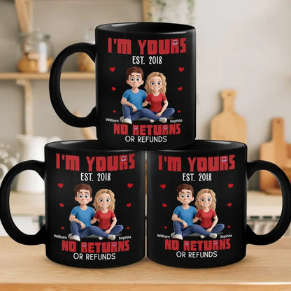 Stuck With Me Since The Beginning - Couple Personalized Custom Black Mug - Gift For Husband Wife, Anniversary