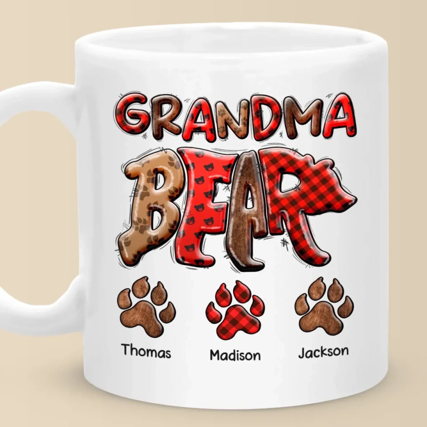 Grandma's Love Is Unbearable - Family Personalized Custom Mug - Mother's Day, Gift For Mom, Grandma