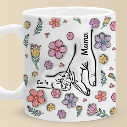 The Most Beautiful Flowers Bloom In A Mother's Love - Family Personalized Custom 3D Inflated Effect Printed Mug - Mother's Day, Gift For Mom, Grandma