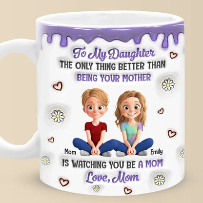 A Mother's Love Knows No Bounds - Family Personalized Custom 3D Inflated Effect Printed Mug - Mother's Day, Gift For Mom, Daughter