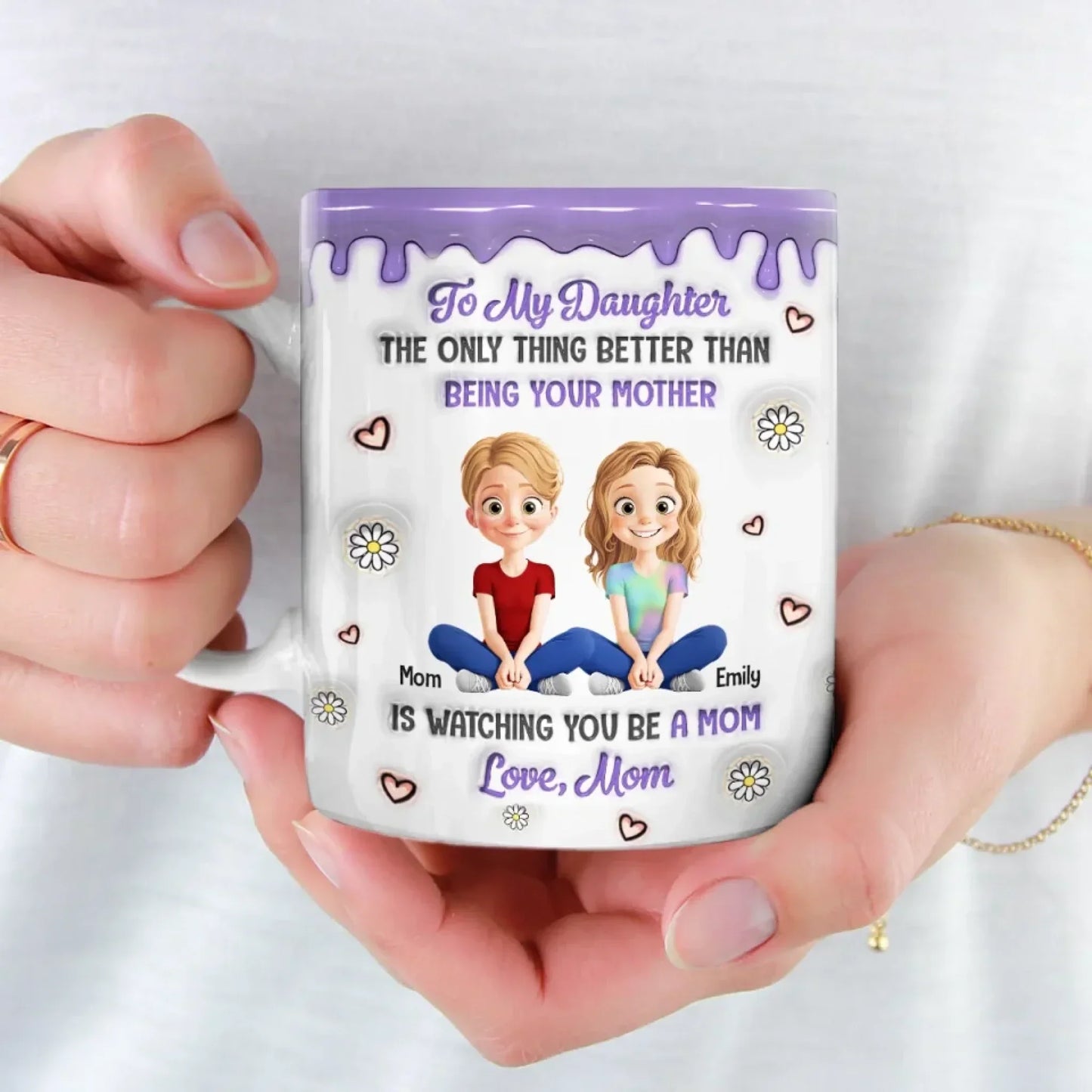 A Mother's Love Knows No Bounds - Family Personalized Custom 3D Inflated Effect Printed Mug - Mother's Day, Gift For Mom, Daughter
