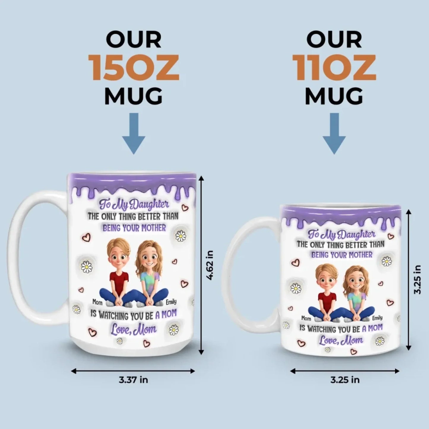A Mother's Love Knows No Bounds - Family Personalized Custom 3D Inflated Effect Printed Mug - Mother's Day, Gift For Mom, Daughter