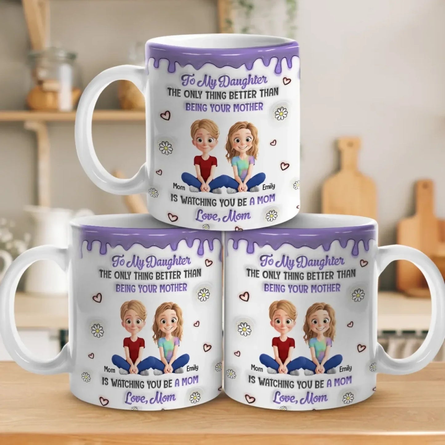 A Mother's Love Knows No Bounds - Family Personalized Custom 3D Inflated Effect Printed Mug - Mother's Day, Gift For Mom, Daughter