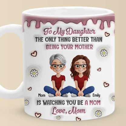 A Mother's Love Knows No Bounds - Family Personalized Custom 3D Inflated Effect Printed Mug - Mother's Day, Gift For Mom, Daughter