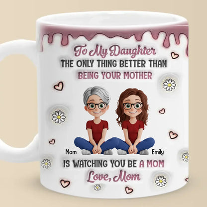 A Mother's Love Knows No Bounds - Family Personalized Custom 3D Inflated Effect Printed Mug - Mother's Day, Gift For Mom, Daughter