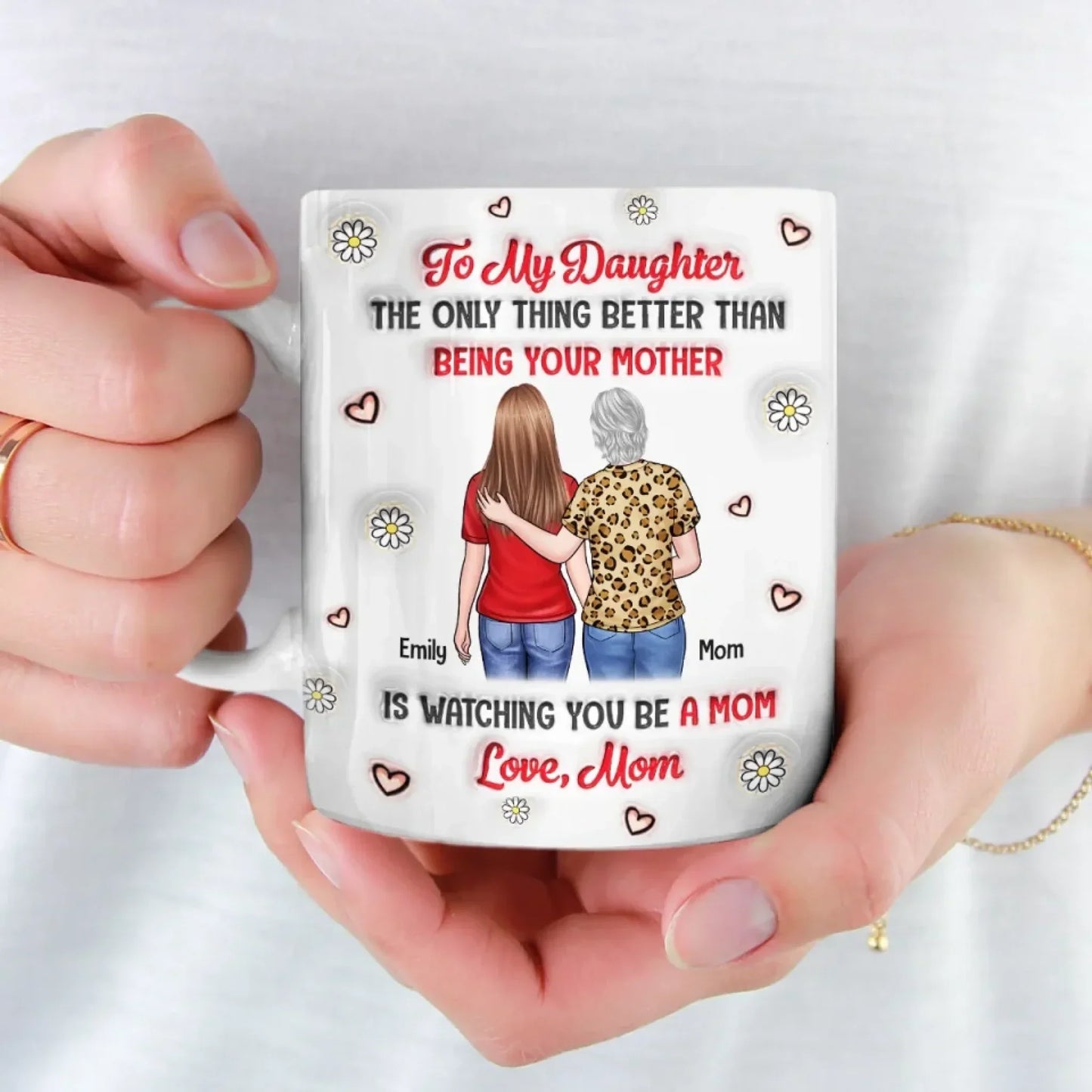 A Bond That Time Can't Break - Family Personalized Custom 3D Inflated Effect Printed Mug - Mother's Day, Gift For Mom, Grandma