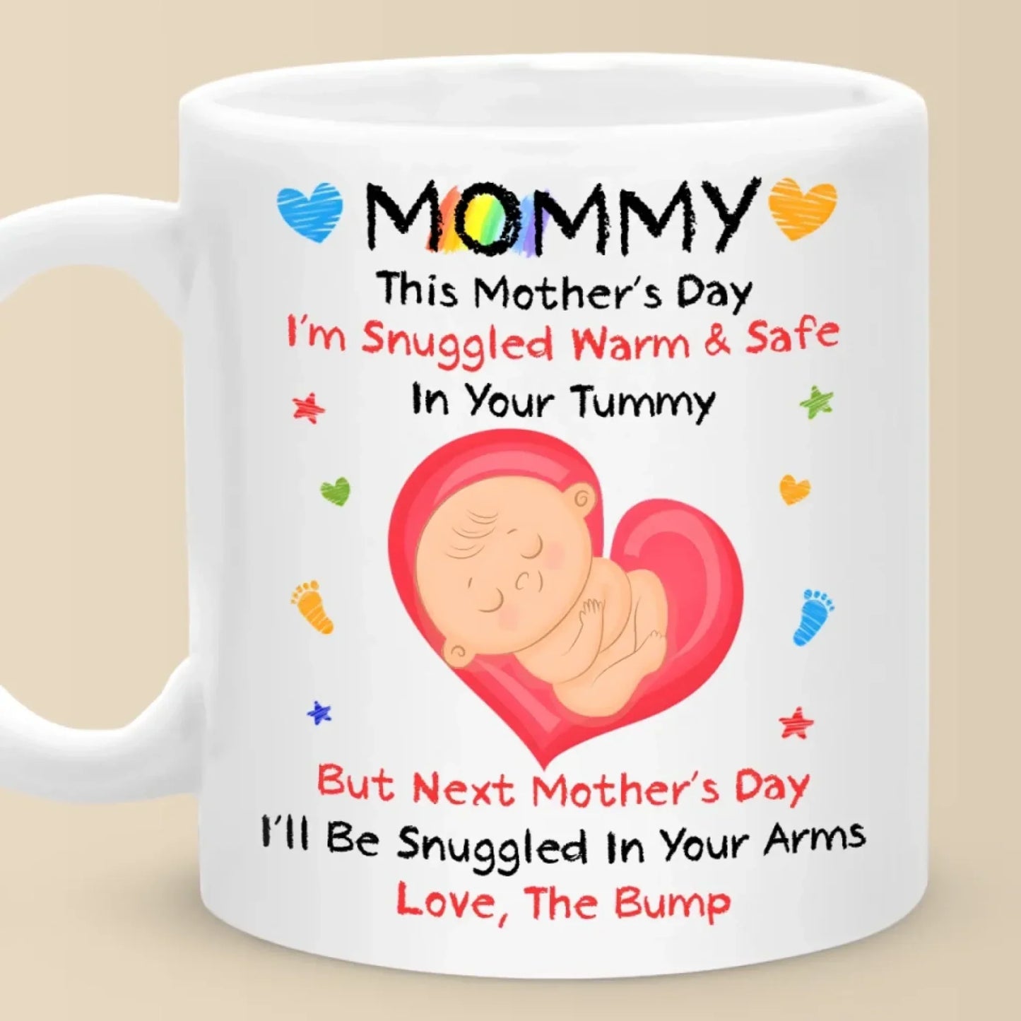 Mommy, You're My First Home - Family Personalized Custom Mug - Mother's Day, Baby Shower Gift, Gift For First Mom, Newborn Baby