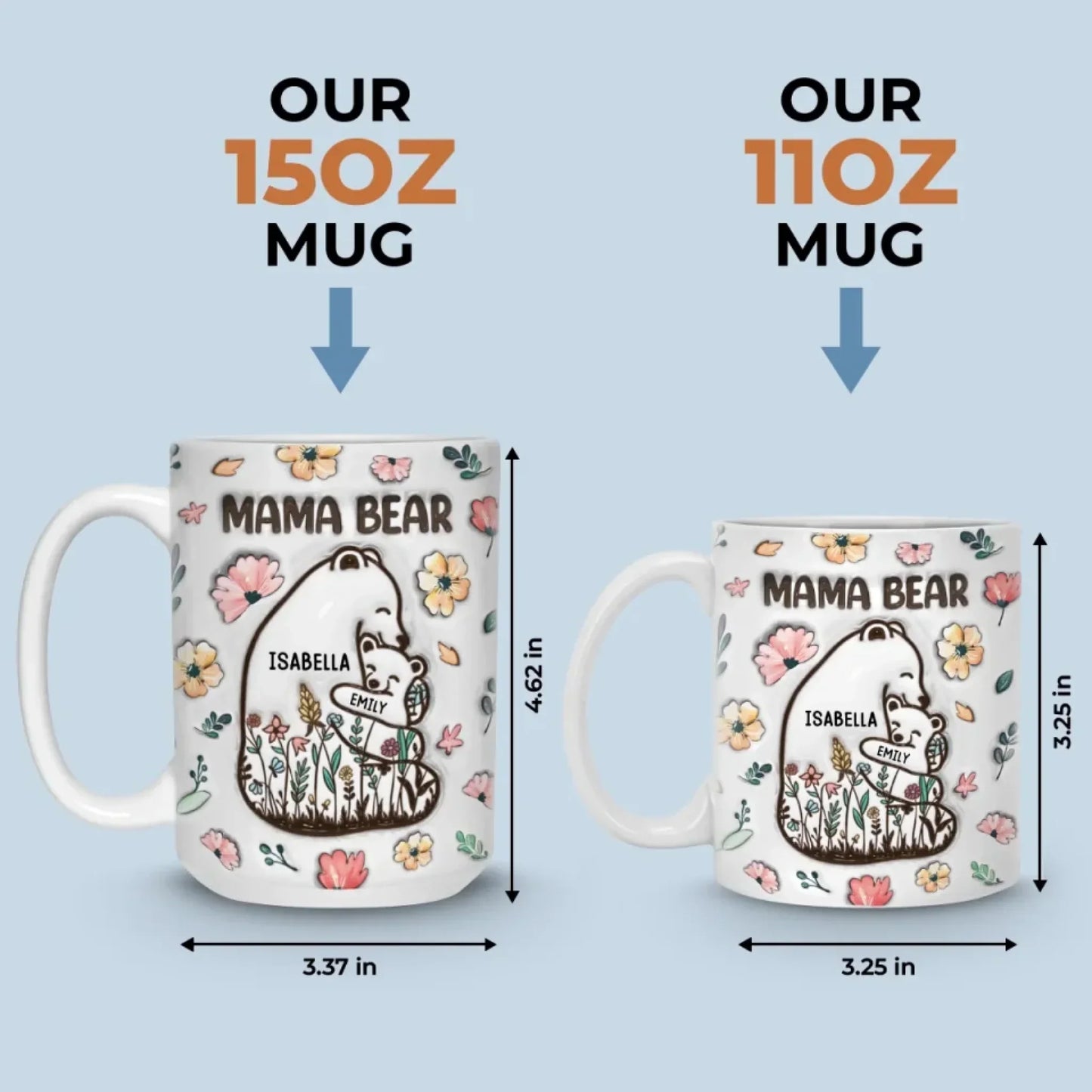 Always Snuggled In Mama Bear's Love - Family Personalized Custom 3D Inflated Effect Printed Mug - Mother's Day, Gift For Mom, Grandma