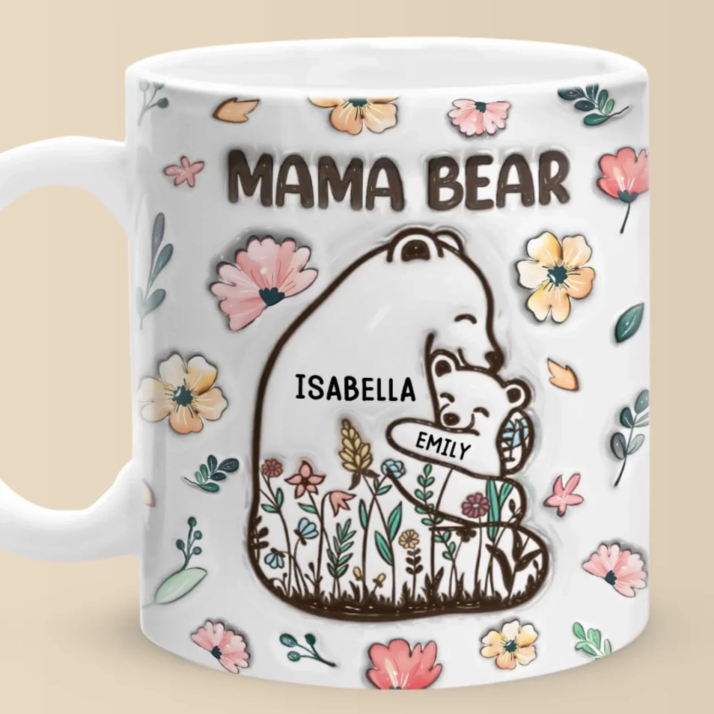 Always Snuggled In Mama Bear's Love - Family Personalized Custom 3D Inflated Effect Printed Mug - Mother's Day, Gift For Mom, Grandma