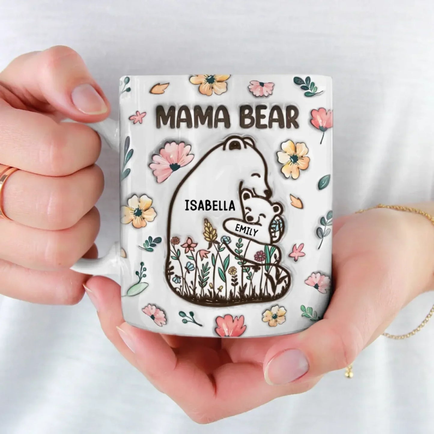 Always Snuggled In Mama Bear's Love - Family Personalized Custom 3D Inflated Effect Printed Mug - Mother's Day, Gift For Mom, Grandma