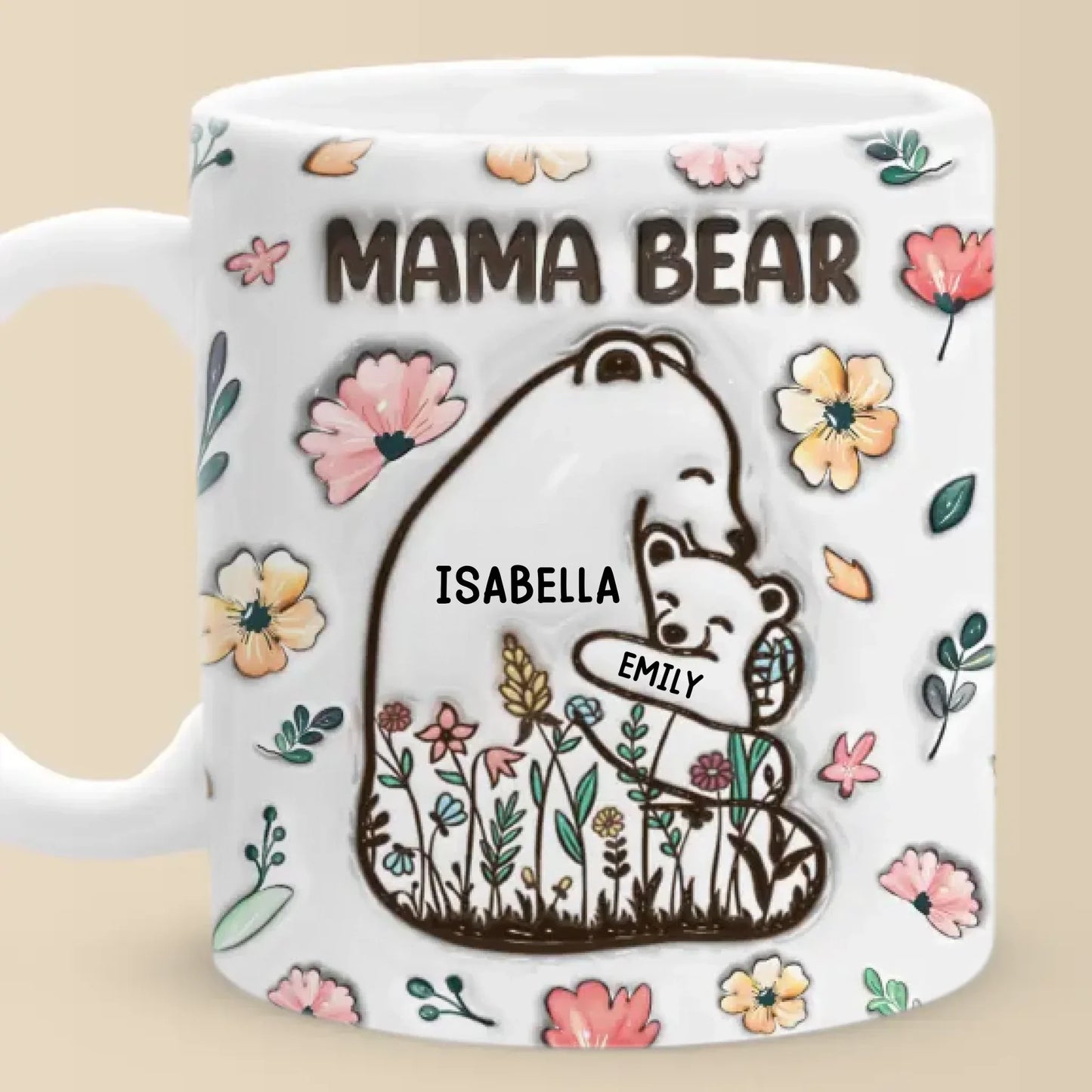 Always Snuggled In Mama Bear's Love - Family Personalized Custom 3D Inflated Effect Printed Mug - Mother's Day, Gift For Mom, Grandma