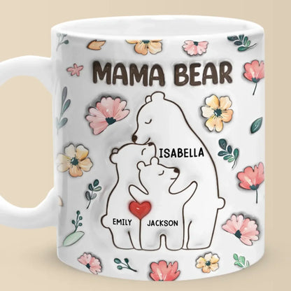 Love You Beary Much, Mama - Family Personalized Custom 3D Inflated Effect Printed Mug - Mother's Day, Gift For Mom, Grandma