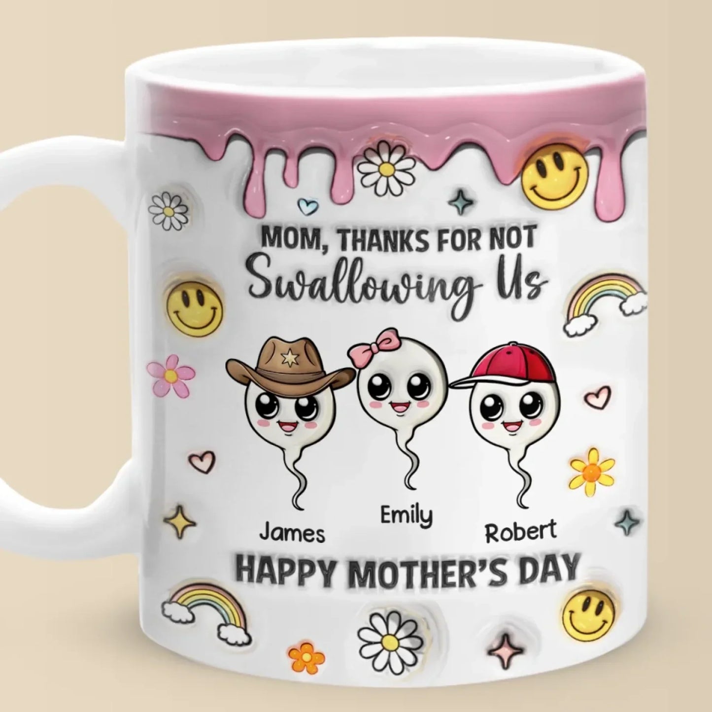 Thanks For Choosing Motherhood - Family Personalized Custom 3D Inflated Effect Printed Mug - Mother's Day, Gift For Mom
