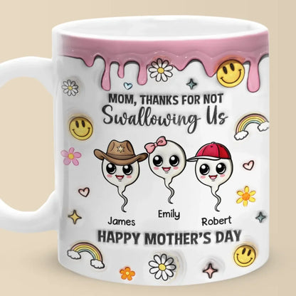 Thanks For Choosing Motherhood - Family Personalized Custom 3D Inflated Effect Printed Mug - Mother's Day, Gift For Mom