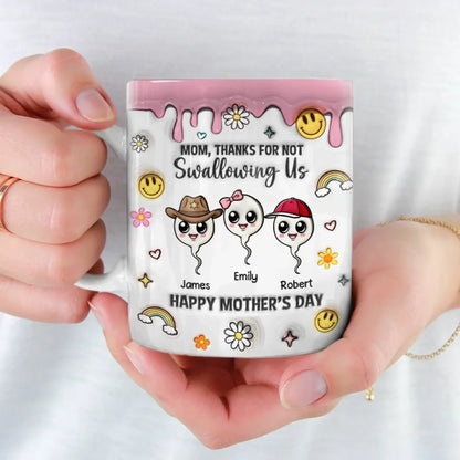 Thanks For Choosing Motherhood - Family Personalized Custom 3D Inflated Effect Printed Mug - Mother's Day, Gift For Mom