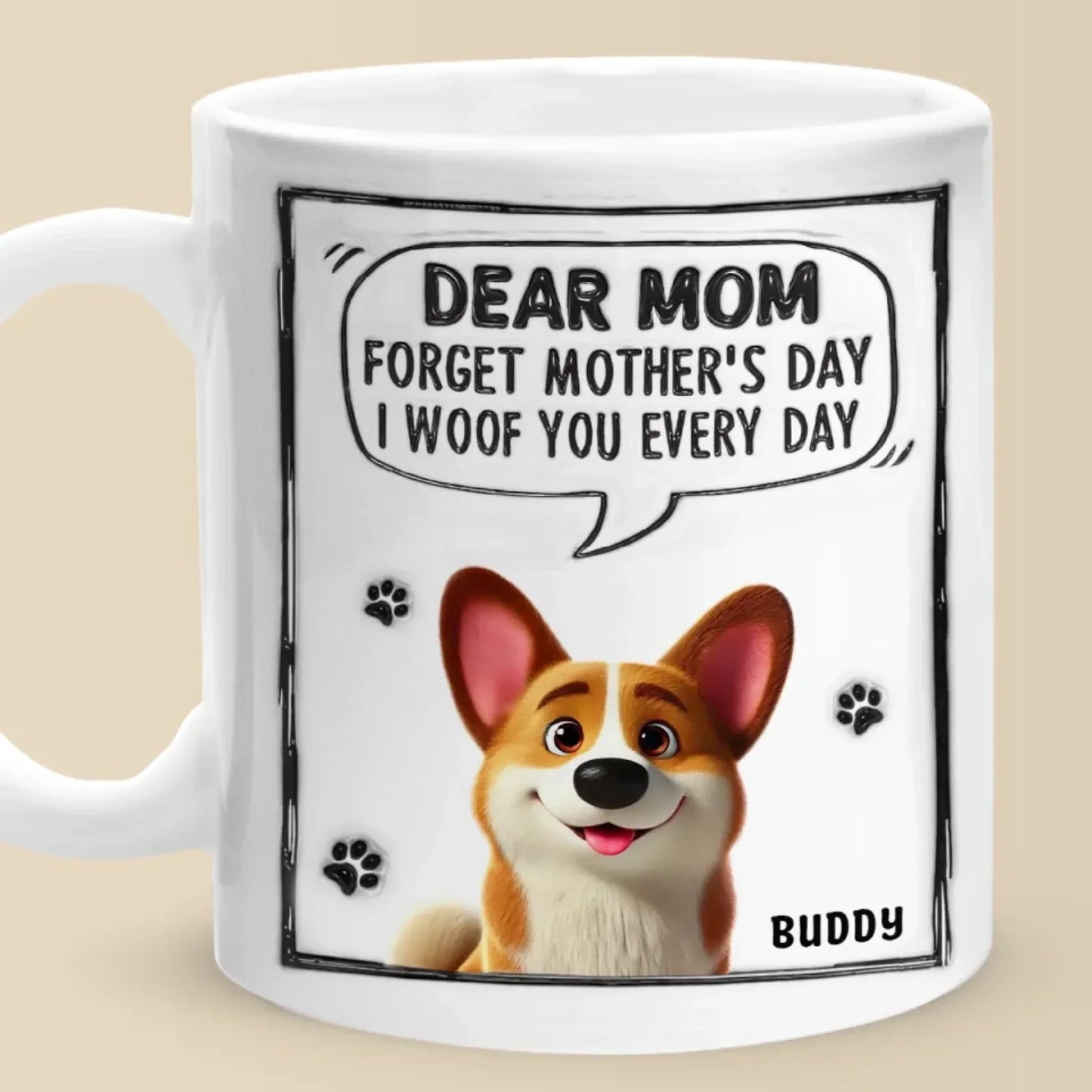 Together Is Our Favorite Place - Dog Personalized Custom 3D Inflated Effect Printed Mug - Mother's Day, Gift For Pet Owners, Pet Lovers