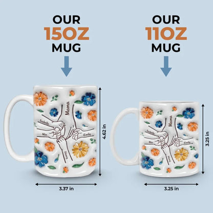 Mom Holds Our Hearts Together - Family Personalized Custom 3D Inflated Effect Printed Mug - New Arrival, Mother's Day, Gift For Mom, Grandma