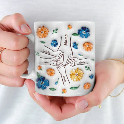 Mom Holds Our Hearts Together - Family Personalized Custom 3D Inflated Effect Printed Mug - New Arrival, Mother's Day, Gift For Mom, Grandma