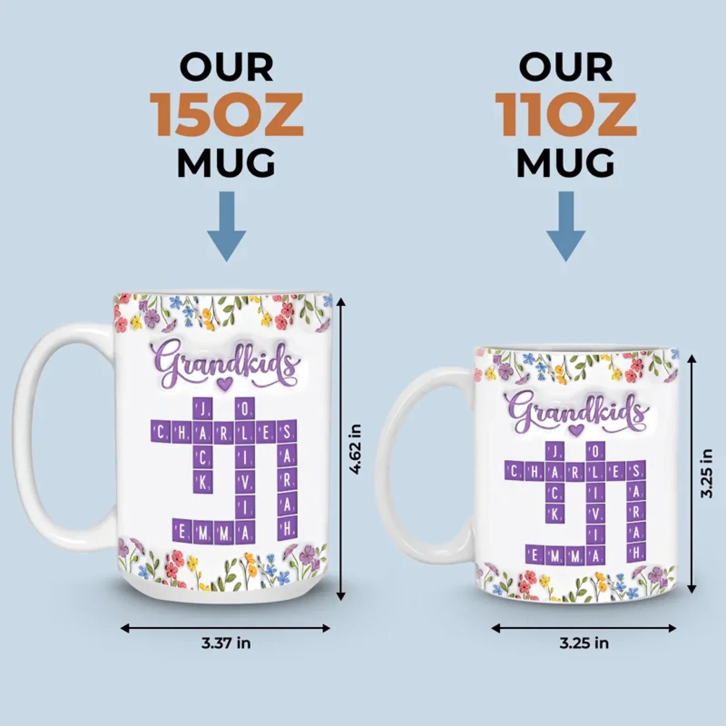 Love Stitched In Every Name - Family Personalized Custom 3D Inflated Effect Printed Mug - Mother's Day, Gift For Mom, Grandma