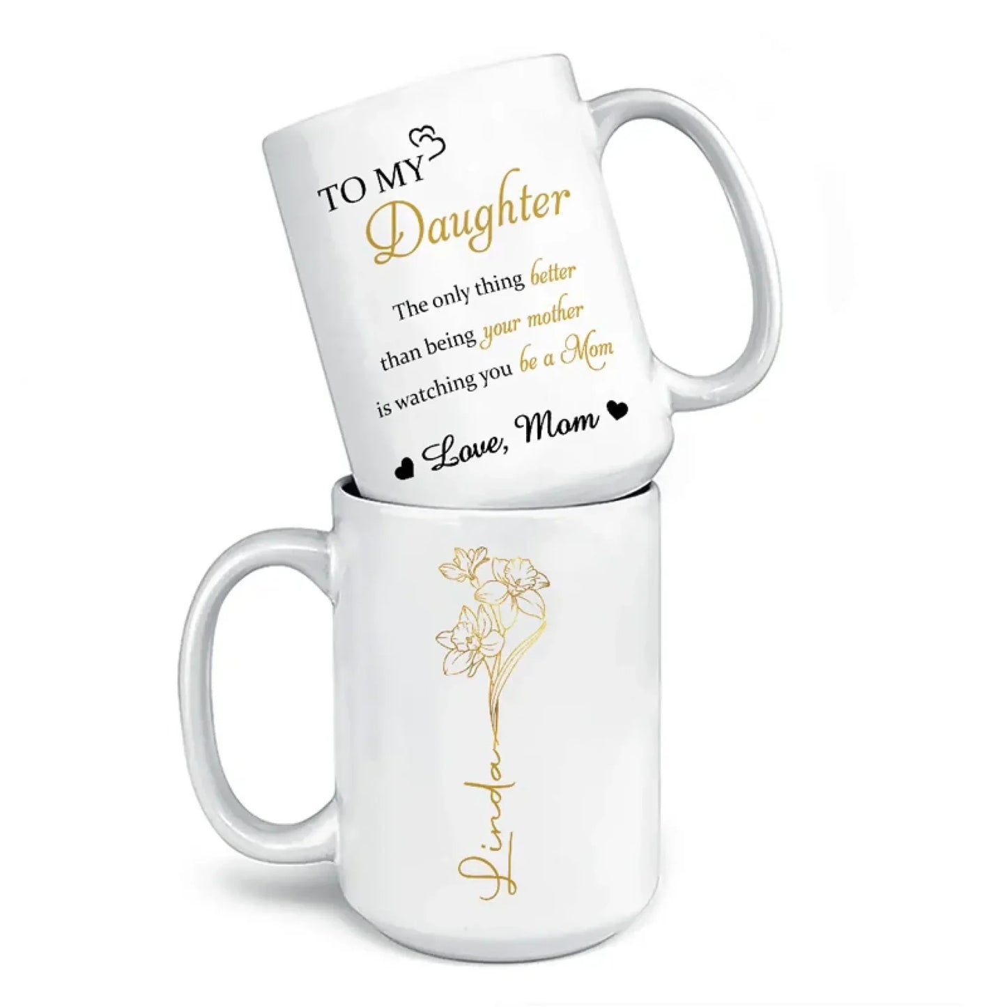 Always My Daughter, Forever My Friend - Family Personalized Custom Mug - Mother's Day, Gift For Mom, Daughter