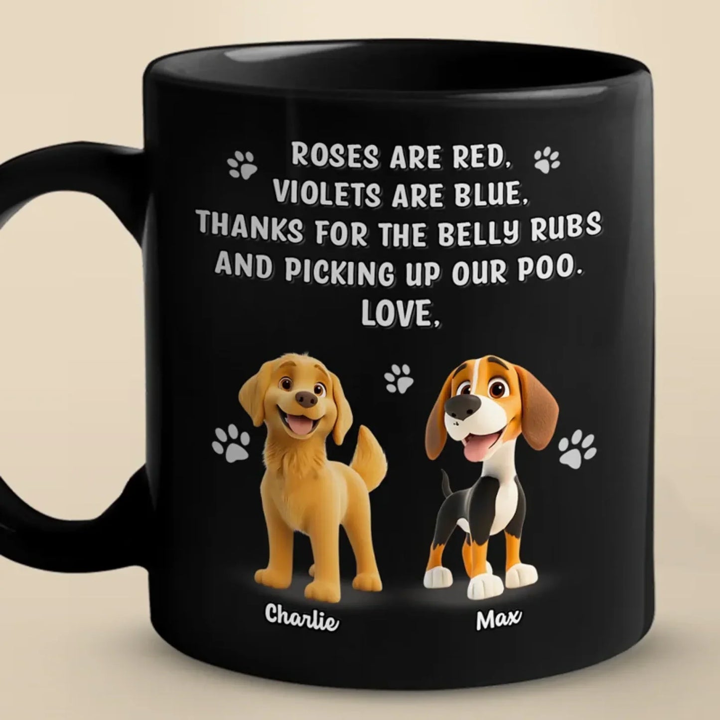 Poop Patrol Says Thank You - Dog Personalized Custom Black Mug - Gift For Pet Owners, Pet Lovers