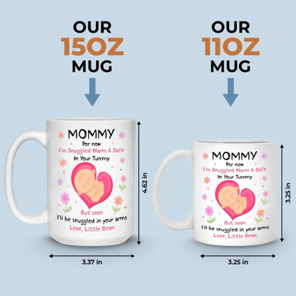 Warming Your Belly, Soon To Warm Your World - Family Personalized Custom Mug - Mother's Day, Baby Shower Gift, Gift For First Mom, Newborn Baby